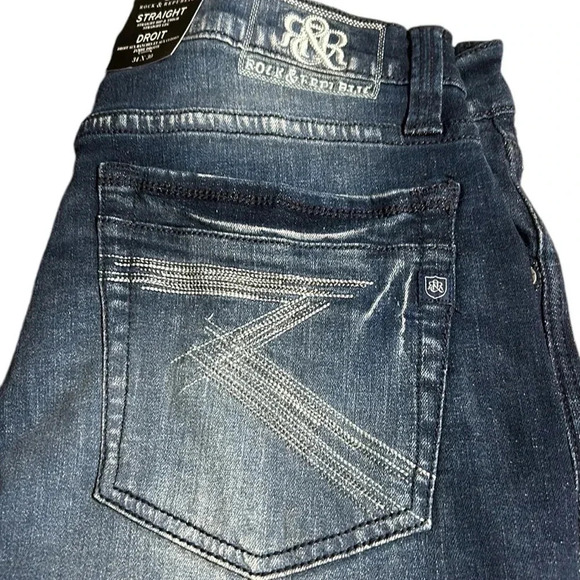 Rock & Republic,34x30 NWT ,straight,faded,jeans,men Biker,moto,rodeo,nice fit - Picture 1 of 15
